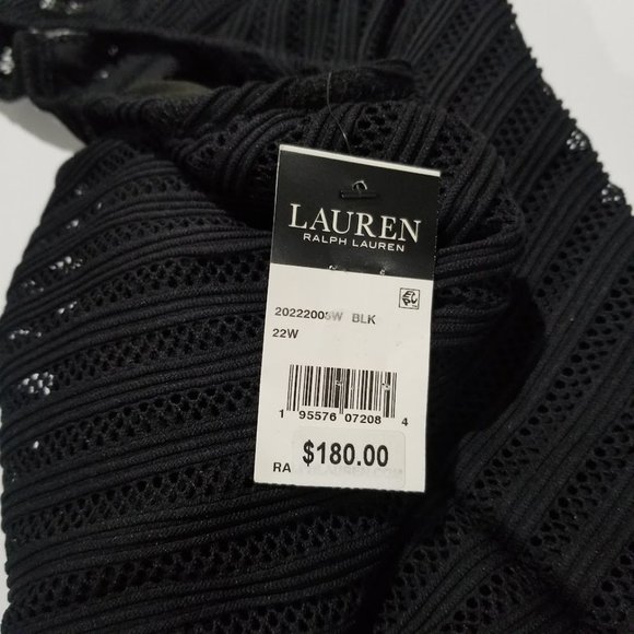 Lauren Ralph Lauren Plus Size Shadow Stripe OnePiece Swimsuit Ottoman Stripe 22W - Picture 11 of 12